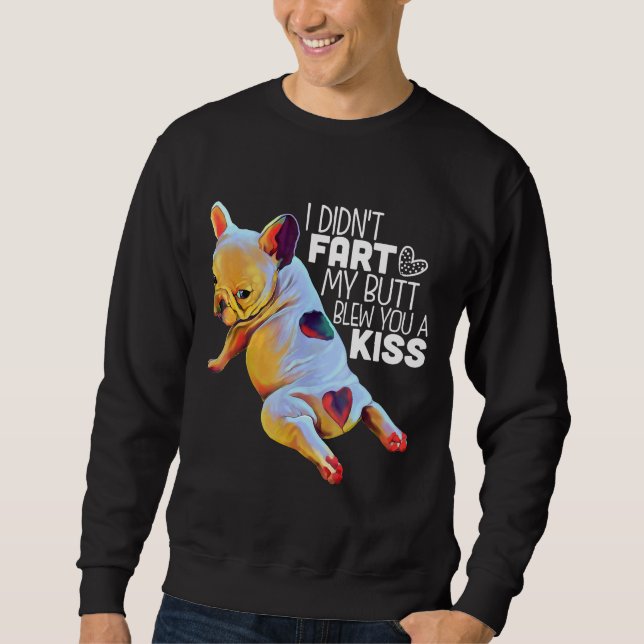 Fransk Bulldog Funny 78 Lång Ärmad Tröja (Framsida)