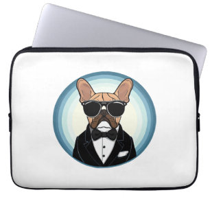 Fransk Bulldog Funny Cute Art Laptop Fodral