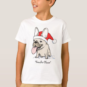Fransk Bulldog Funny Frenchie Hund Jultomten T Shirt
