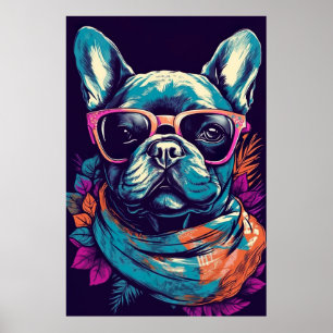 Fransk Bulldog Funny Modern Pop Art Poster