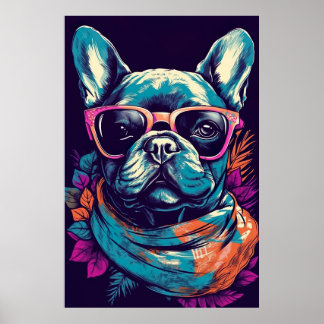 Fransk Bulldog Funny Modern Pop Art Poster