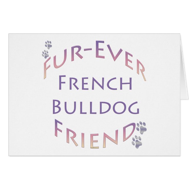 Fransk Bulldog Furever Hälsningskort (Framsidan Horizontal)