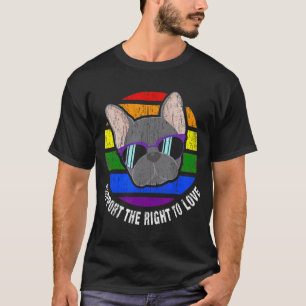 Fransk Bulldog Gay Rainbow Flagga Sunset LGBT Prid T Shirt