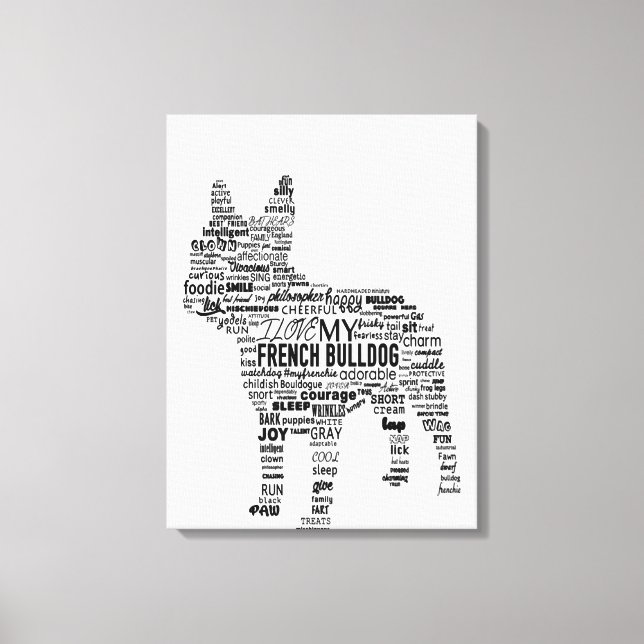 Fransk Bulldog Gift Canvastryck (Framsida)