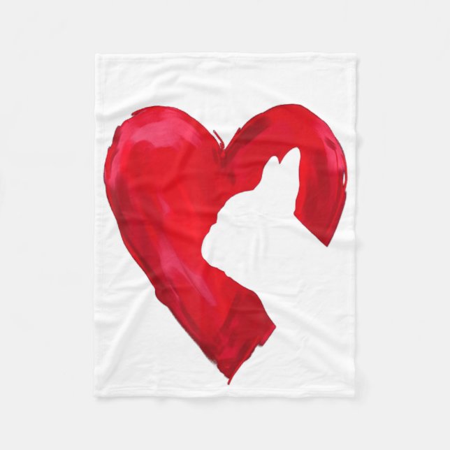 Fransk Bulldog Gift Fleecefilt (Framsidan)