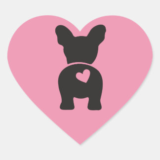 Fransk Bulldog Gift Labels, Heart Sticker Lakan Hjärtformat Klistermärke