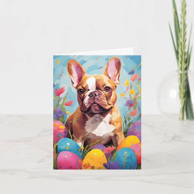 Fransk Bulldog Glad påsk Kort (Framsida)
