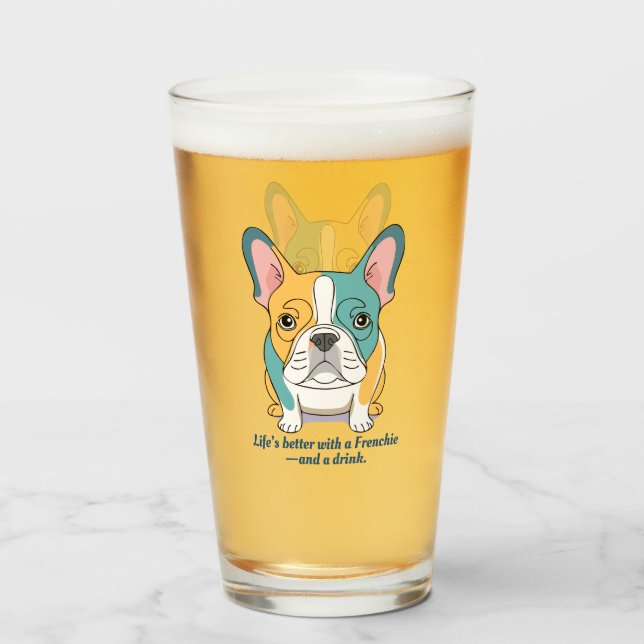 Fransk Bulldog  Glaskopp (Framsida fylld)