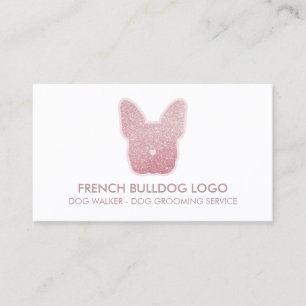 Fransk Bulldog glitter rosa Puppy Puppy Puppy Pupp Visitkort