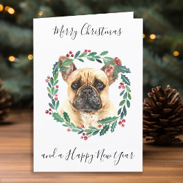 Fransk Bulldog God jul Trendig Hund Helgkort