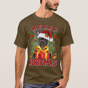 Fransk Bulldog God jul Woofmas Julafton Ljus Sant T Shirt