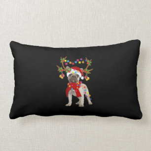 Fransk Bulldog Gorgous Reindeer Julgran Lumbarkudde