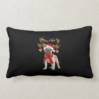 Fransk Bulldog Gorgous Reindeer Julgran Lumbarkudde