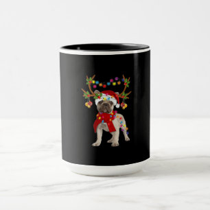 Fransk Bulldog Gorgous Reindeer Julgran Mugg