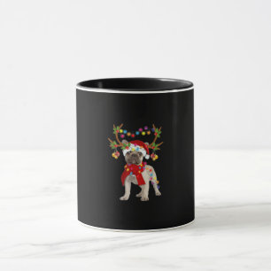 Fransk Bulldog Gorgous Reindeer Julgran Mugg