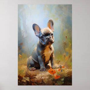 Fransk Bulldog grått puppy Poster