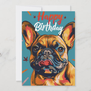 Fransk Bulldog Grattis på födelsedagen Julkort