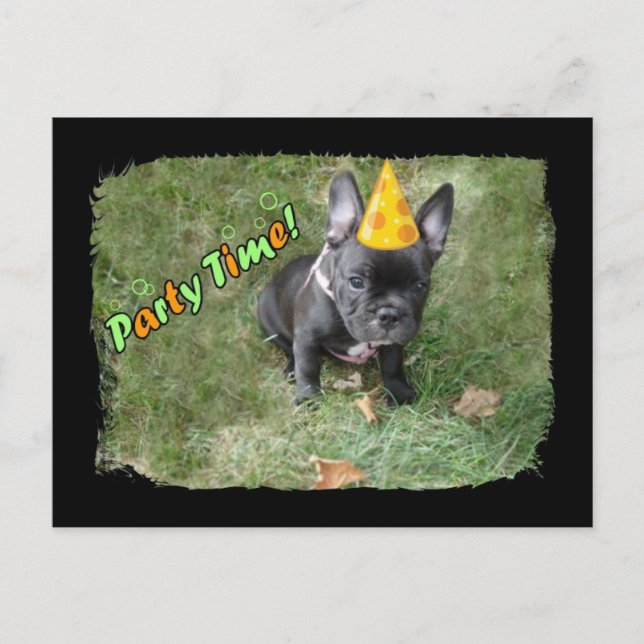 Fransk Bulldog-gruppinbjudan Vykort (Framsida)