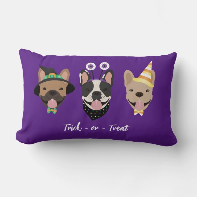 Fransk Bulldog Halloween Costumes Lumbarkudde (Framsida)