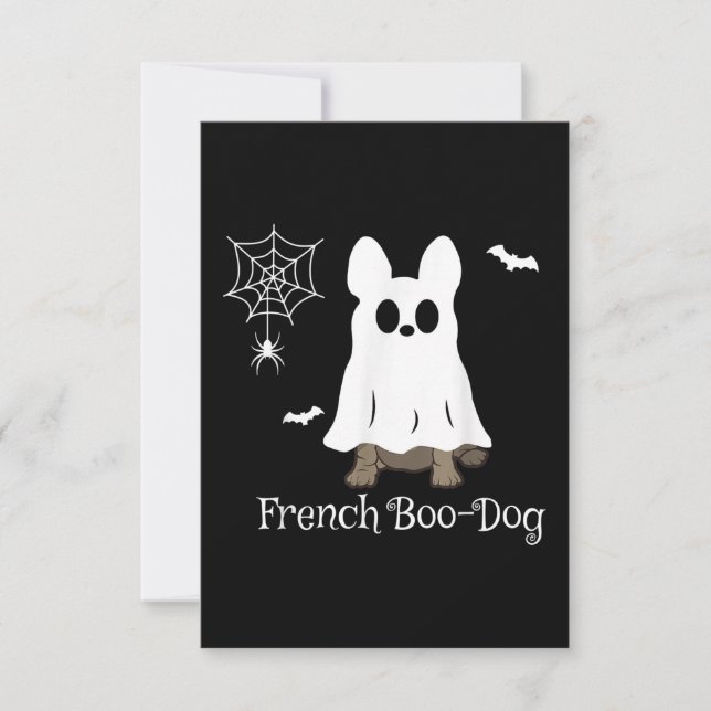 Fransk Bulldog Halloween Fransk Boo-Hund Hund Gift OSA Kort (Framsida)
