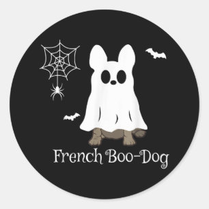 Fransk Bulldog Halloween Fransk Boo-Hund Hund Gift Runt Klistermärke
