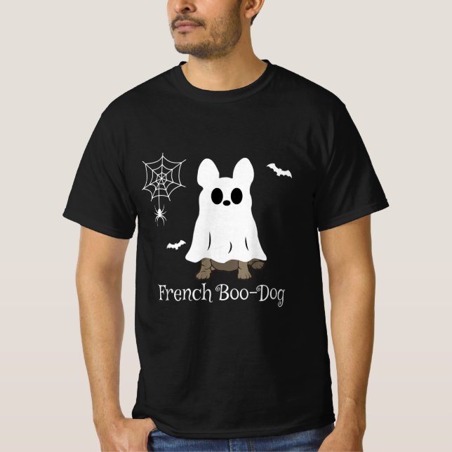 Fransk Bulldog Halloween Fransk Boo-Hund Hund Gift T Shirt (Framsida)