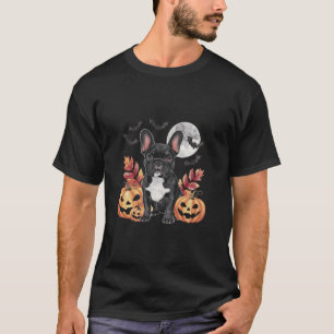 Fransk Bulldog Halloween Frenchie med Pumpkins an T Shirt