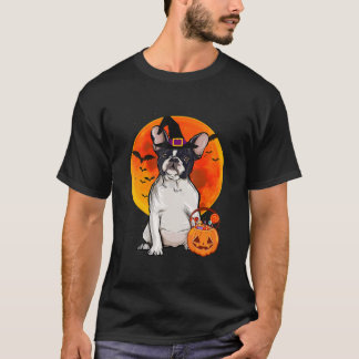 Fransk Bulldog Halloween Jack o lantern Pumpkin T Shirt