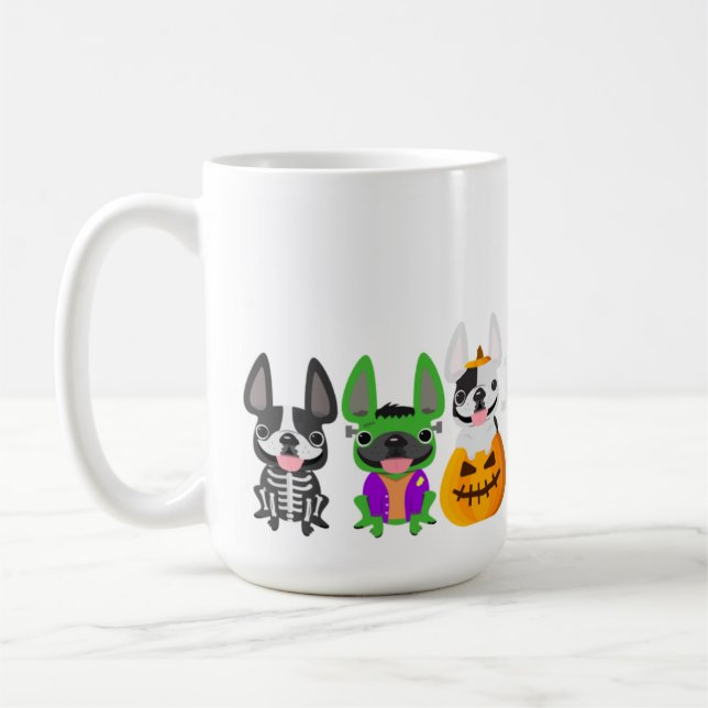 Fransk Bulldog Halloween Mugg - 15 oz (Vänster)