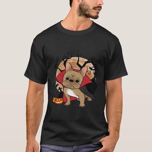 Fransk Bulldog| Halloween Pumpkin Frenchie Witch T Shirt (Framsida)