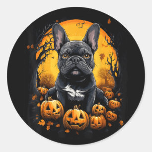 Fransk Bulldog Halloween Runt Klistermärke