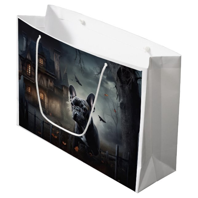 Fransk Bulldog Halloween Scary (Framsidan Vinklad)