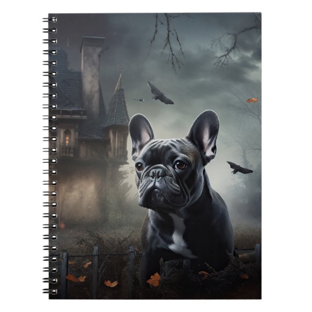 Fransk Bulldog Halloween Scary Anteckningsbok (Framsidan)