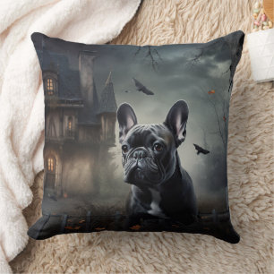 Fransk Bulldog Halloween Scary Kudde