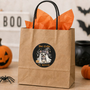 Fransk Bulldog Halloween Söt Häxa Runt Klistermärke