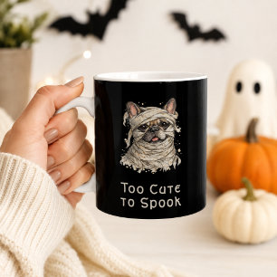 Fransk Bulldog Halloween Söt Mumia Kaffemugg