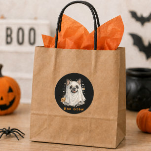 Fransk Bulldog Halloween Söt Spöke Boo Crew Runt Klistermärke