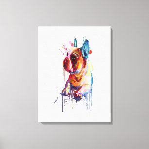 Fransk Bulldog Hand Teckning Art Gift Canvastryck