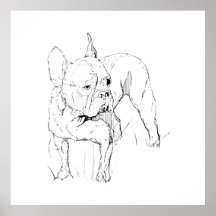 Fransk Bulldog – Handritad Hundillustration