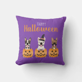 Fransk Bulldog Happy halloween Kudde