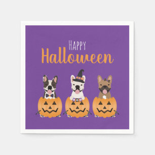Fransk Bulldog Happy halloween Pappersservett