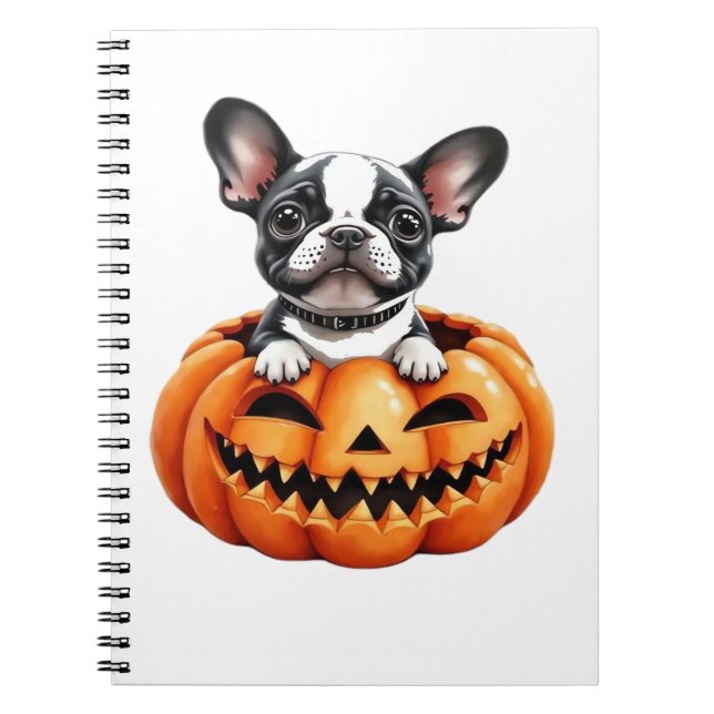 Fransk Bulldog Happy halloween pumpkin Classic T-S Anteckningsbok (Framsidan)