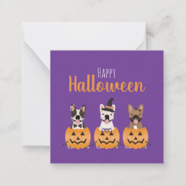 Fransk Bulldog Happy halloween-tecken Anteckningskort