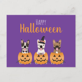 Fransk Bulldog Happy halloween Vykort