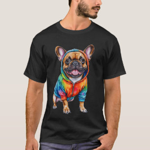 Fransk Bulldog Hoodie Frenchie Hund Funny Art Skri T Shirt