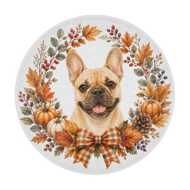 Fransk Bulldog Höstkrans (Framsidan)