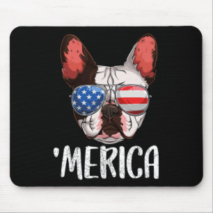Fransk Bulldog Hund 4 juli American Flagga 2 Musmatta