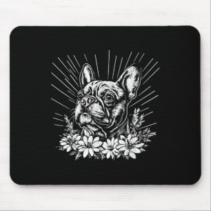 Fransk Bulldog Hund älskare Retro Stil Tattoo Musmatta