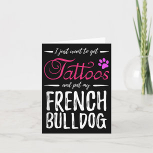Fransk Bulldog Hund älskare Tattoo Rolig hund Mamm Kort