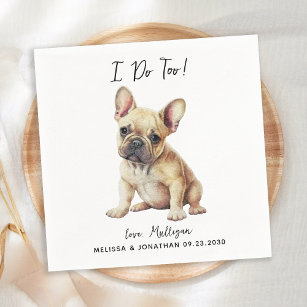Fransk Bulldog Hund Anpassningsbar Bröllop Cocktai Pappersservett